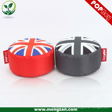 Tabouret rond du drapeau européen Union Jack, sac en forme de haricot assise